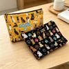 Cute Dog Print Linen Makeup Bag - Wear-Resistant & Portable Storage with Zipper