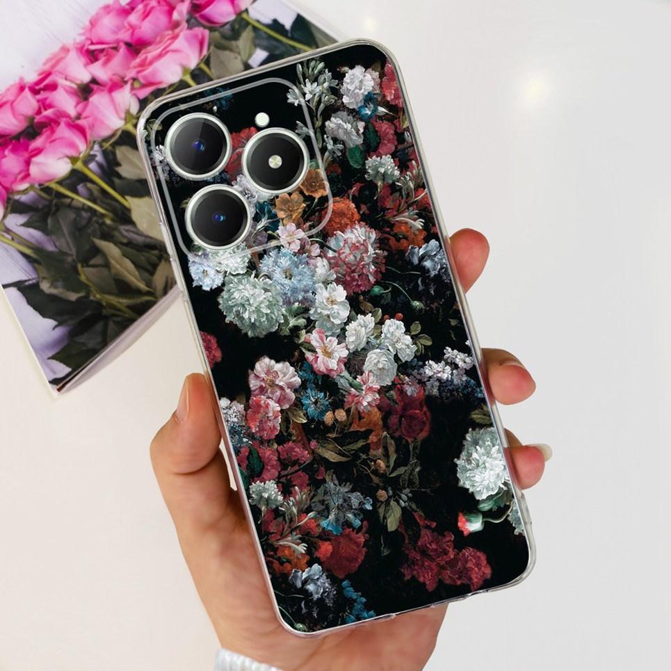 Voor Realme C63 C61 Narzo N61 N63 Hoesje Bloemen Vlinder Dames Mode Achterkant Transparant Zacht Slank Siliconen Bumper Shell