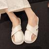 Fashion 2025 Summer Stylish Unique Design Flat Sole Enclosed Toe Half Slipper Women Bohemian Inspired Anti Slip Perfect for Outdoor Wear