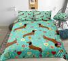 Dachshund Dog King Queen Duvet Cover Cartoon Pet Puppy Bedding Set Sausage Dog Quilt Cover Cute Animal Polyester Comforter Cover