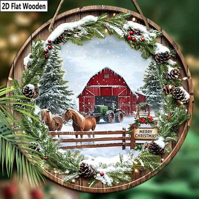 Letreros decorativos colgantes planos de madera 2D, decoraciones navideñas, decoraciones familiares para pared o puerta, decoraciones de jardín, regalos de Navidad para amigos