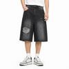 Limid Men S Y2k Black Damage Denim ShortS Nbj Jeh 3510