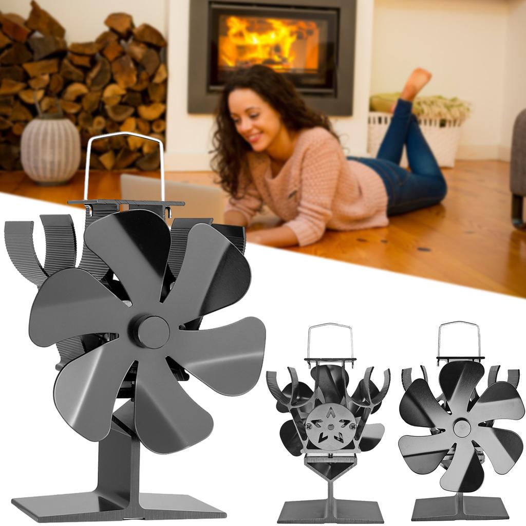 6-Blade Thermal Power Stove Heating Fans Single Head Stove Top Fan For Fireplaces Multifunctional Stove Top Fan for Home Heat