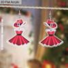 2D Flat Christmas Hat Skirt Dangling Earrings, Lightweight Acrylic Material,  Suitable for Women, Ideal for Party Gifts, Jewelry, and Christmas Gifts.
