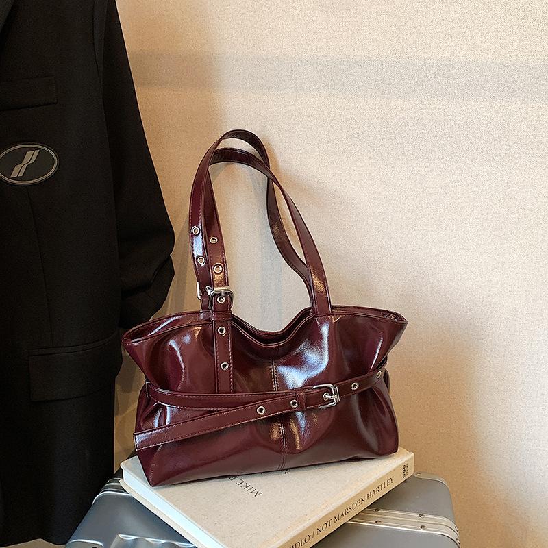 Geantă tote din piele de înaltă calitate în stil coreean: Geantă de umăr sub braț pentru femei de capacitate mare