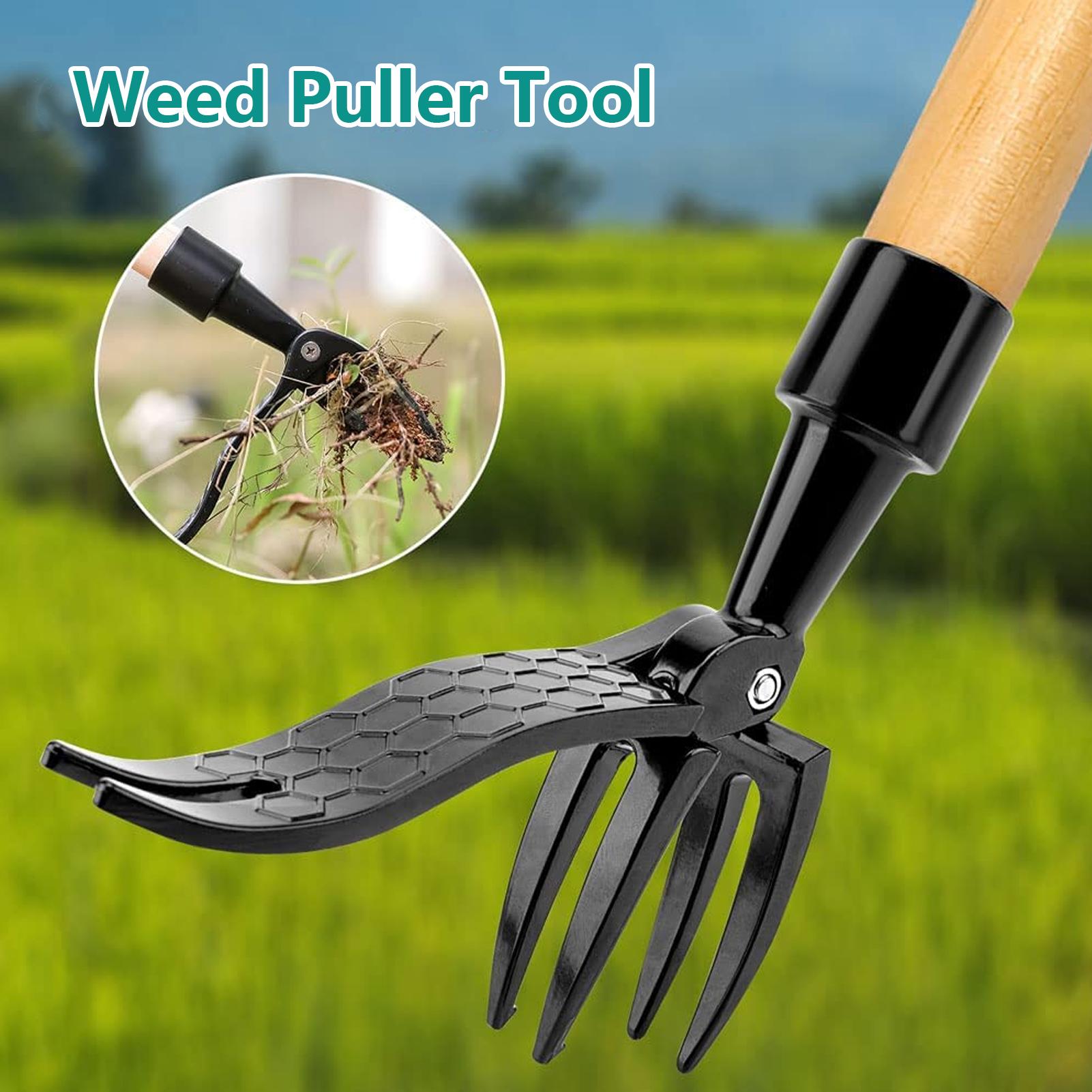 

Portable Stand Up Weed Puller Tool Aluminum Alloy Weed Picker 4 Claw Non Slip Weeding Head Tool чёрный