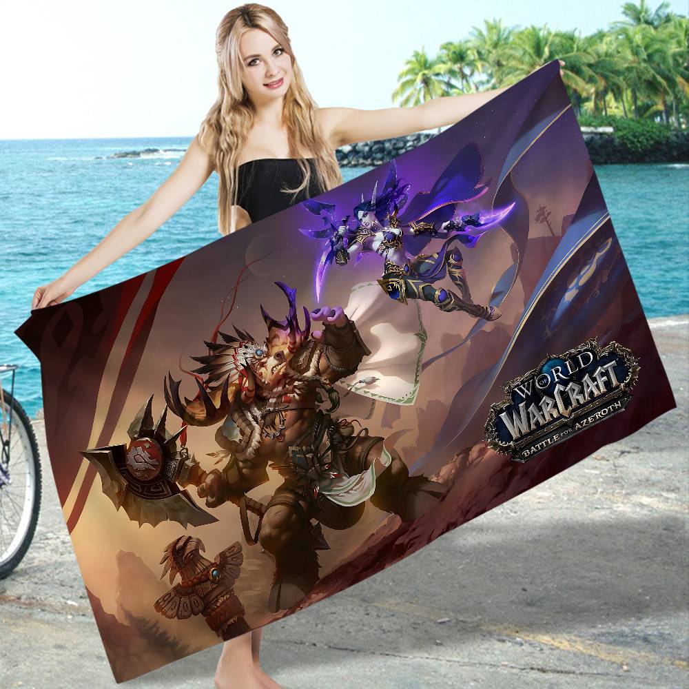 W-World of W-Warcraft Game Big Microfiber Beach Towels Quick Dry Towel Sand Beach Towels Pool Towel for Travel Swim Pool Yoga