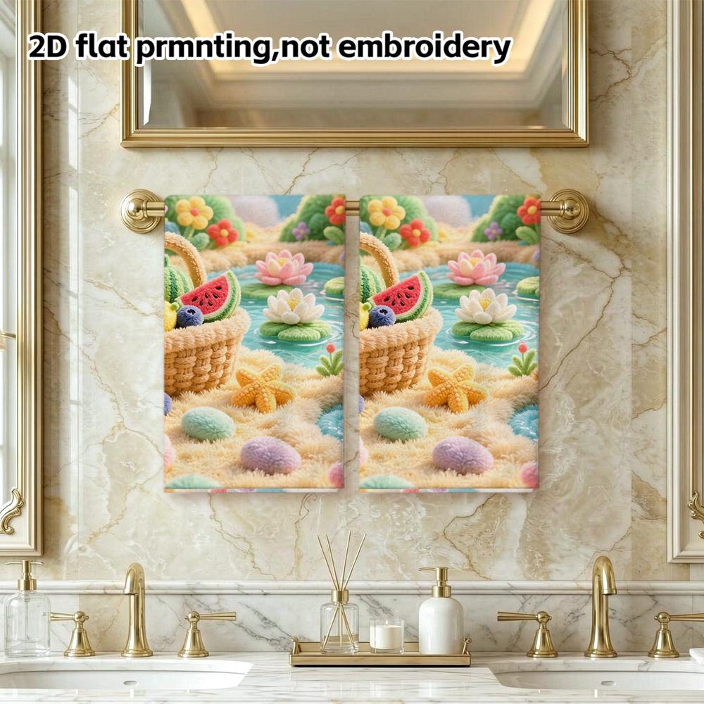 Summer Fruit Garden Print Towel, Quick Dry Absorbent Towel for Beach And Shower