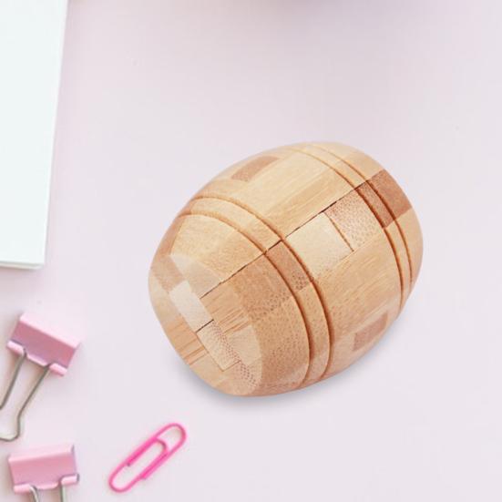 Wooden Brain Teaser Puzzle Toy IQ Test Logic Training Luban Kong Ming Lock Kids Adults Bamboo 3D Burr Puzzle Interlock Unlock Game Educational Toy