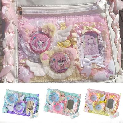Ita Bag Anime Badge Holder Set Colorful Decoration Kawaii Pin Badge Organizer Handmade Lace Backplate Badge Display Board