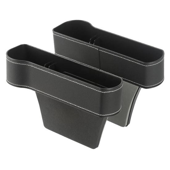 Car Seat Gap Filler Organizer Faux Leather Storage Box with Phone Slot Sunglasses Compartment RFID Protection Non-Slip Silicone Universal Car