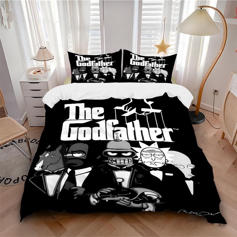 3Pcs Godfather Cartoon Characters Bedding Sets For All Sizes New 3D Printed Bed Cover Comforter Duvet Cover Pillowcase Bedroom Decoration