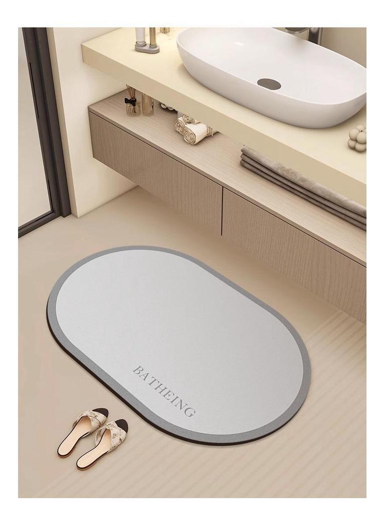 Quick-Dry Bath Mat - Anti-Slip, Absorbent Diatomaceous Earth Pad for Bathroom and Toilet