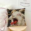 1PC Screaming Goat Sheep Embroidered Style Printed Pillow Cover Short Plush Polyester Cushion Case Animal Pillowcase Home Decor