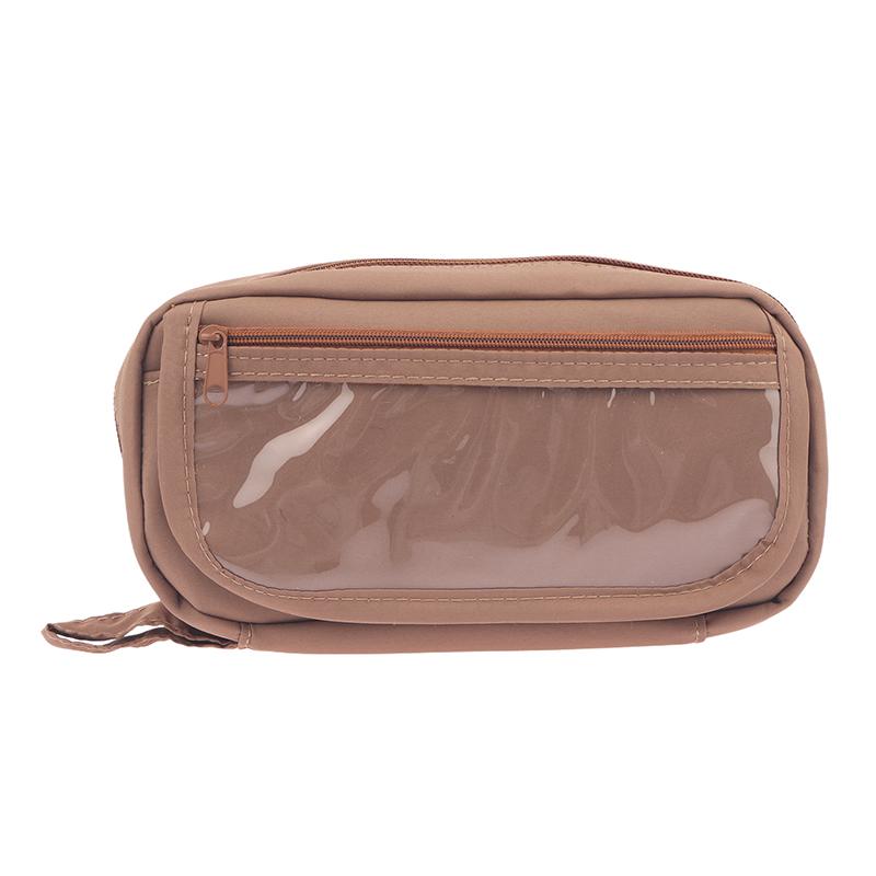 

Многослойная портативная большая вместительная сумка для карандашей прозрачная эстетичная сумка для карандашей на молнии канцелярские принадлежности для школьников подарки кофейный