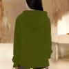 Fashionable Women's Loose Casual Solid Color Hooded Zippered Long Sleeve Jacket