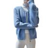 Korean Style Retro Round Neck Knit Cardigan for Women - Petite Autumn High Waist Zip Sweater