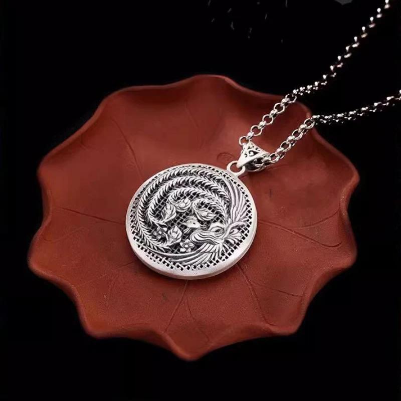 Charm  Thai  Exquisite Phoenix Necklace For Women Hollow Out National Style Pendant Keel Chain Banquet Jewelry Gift