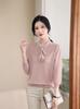 Stylish Spring Knit Gauze Sleeve Top for Middle-Aged & Elderly Women