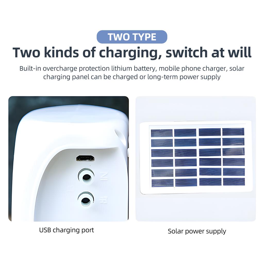 Dispositivo di Irrigazione Automatica Solare 3W Doppia Pompa Irrigatore Temporizzato per 15 Vasi Display LCD USB/Solare