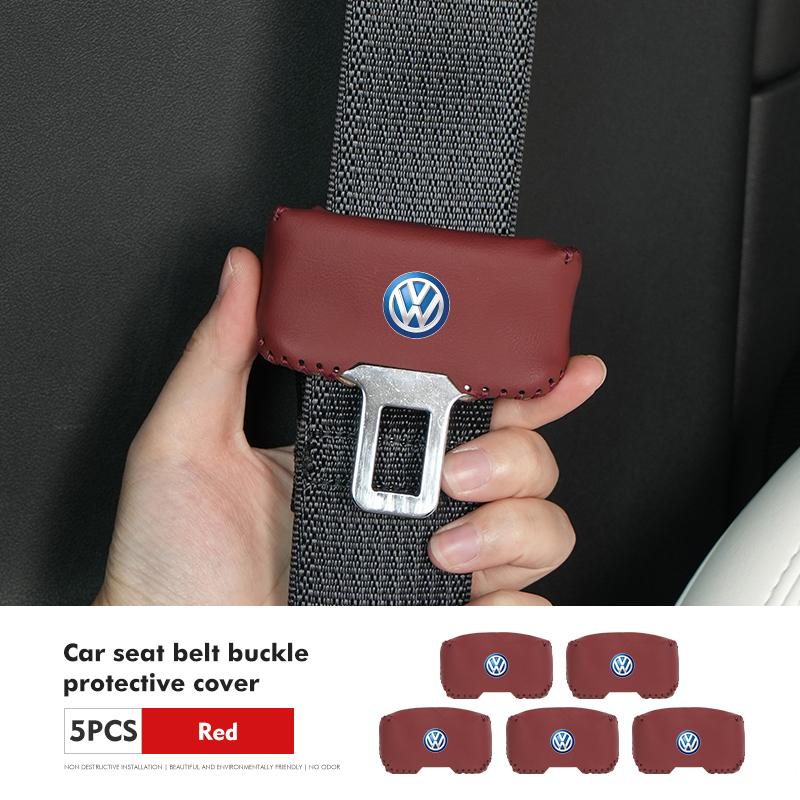 O2Suede Car Seat Belt Buckle Plug Anti-Scratch Clip Protective For Volkswagen VW Golf 4 5 6 7 Polo Jetta Sagitar Magotan Passat B5