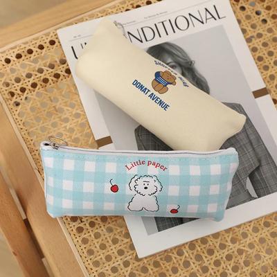 Simple Cartoon Icon Pencil Case Casual Cute Portable Girl Stationery Pen Pouch Back To School Supplies Pencil Case