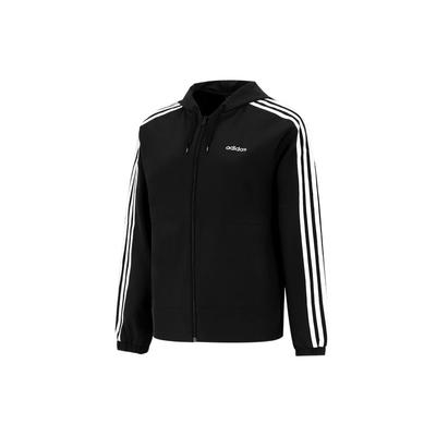 adidas Neo Training Sports Striped Loose Hooded Jacket Women Outerwear Black H36746