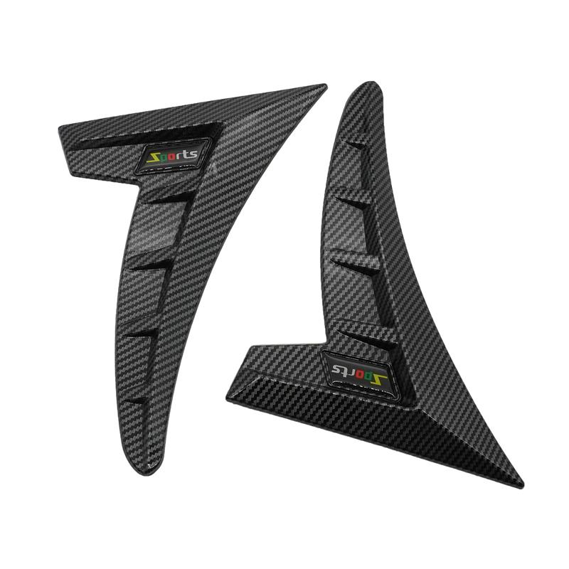 1Pair Universal Carbon Black Car Fender Side Vents Air Flow Intake Hole Grille Sticker Cover Car Styling Exterior Accessories