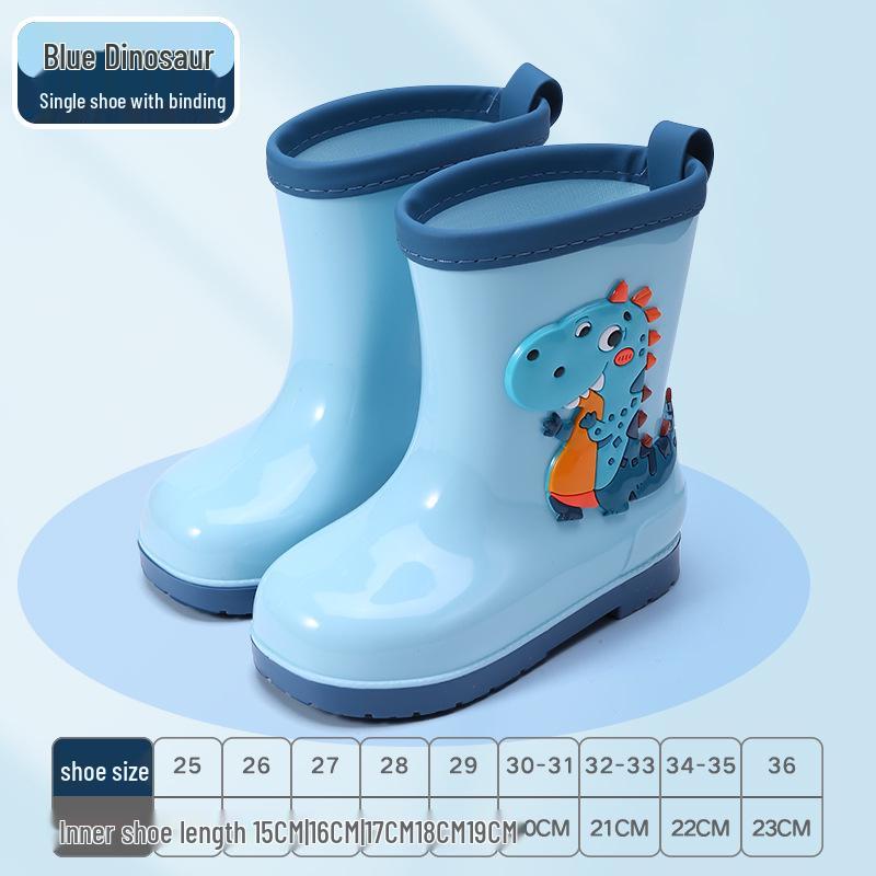 Children's Waterproof Unicorn & Dinosaur Rain Boots with Non-Slip Sole, Fleece-Lined for Boys & Girls