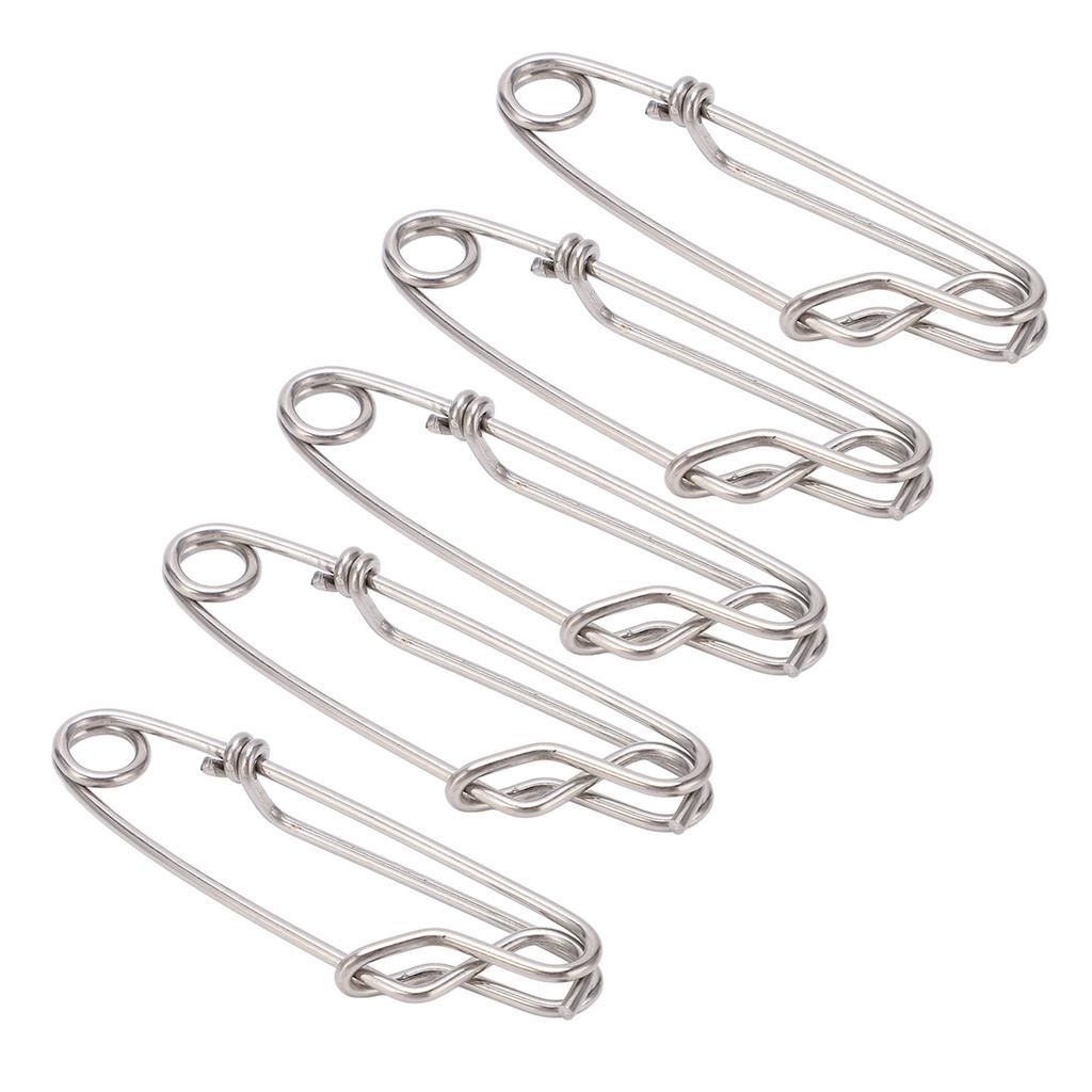 5pcsset Longline Snap Clip Corrosion Resistance Float Line Tuna Clip for Ocean Fishing1.8x60mm