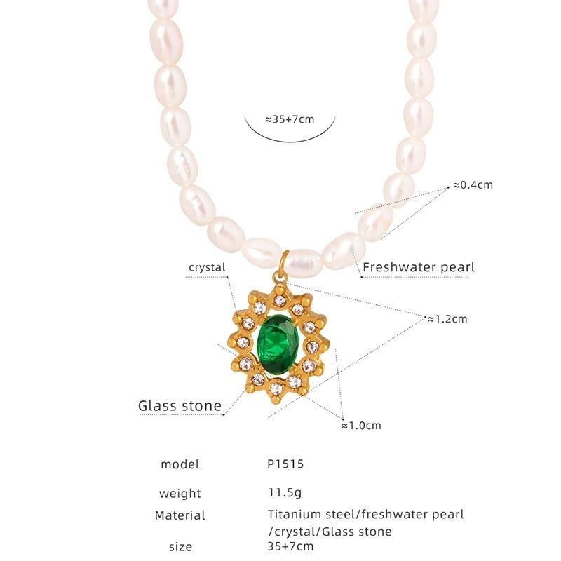 LT-P1521 New Retro Style Light Luxury French Pendant Necklace Titanium Steel 18K Gold/Silver Plated Zircon Heart Shape Jewelry