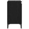 Black Oak Bathroom Sink Cabinet, Triangular Black Legs, Large Storage Space, 58x33x60 Cm Made of Particle Board.