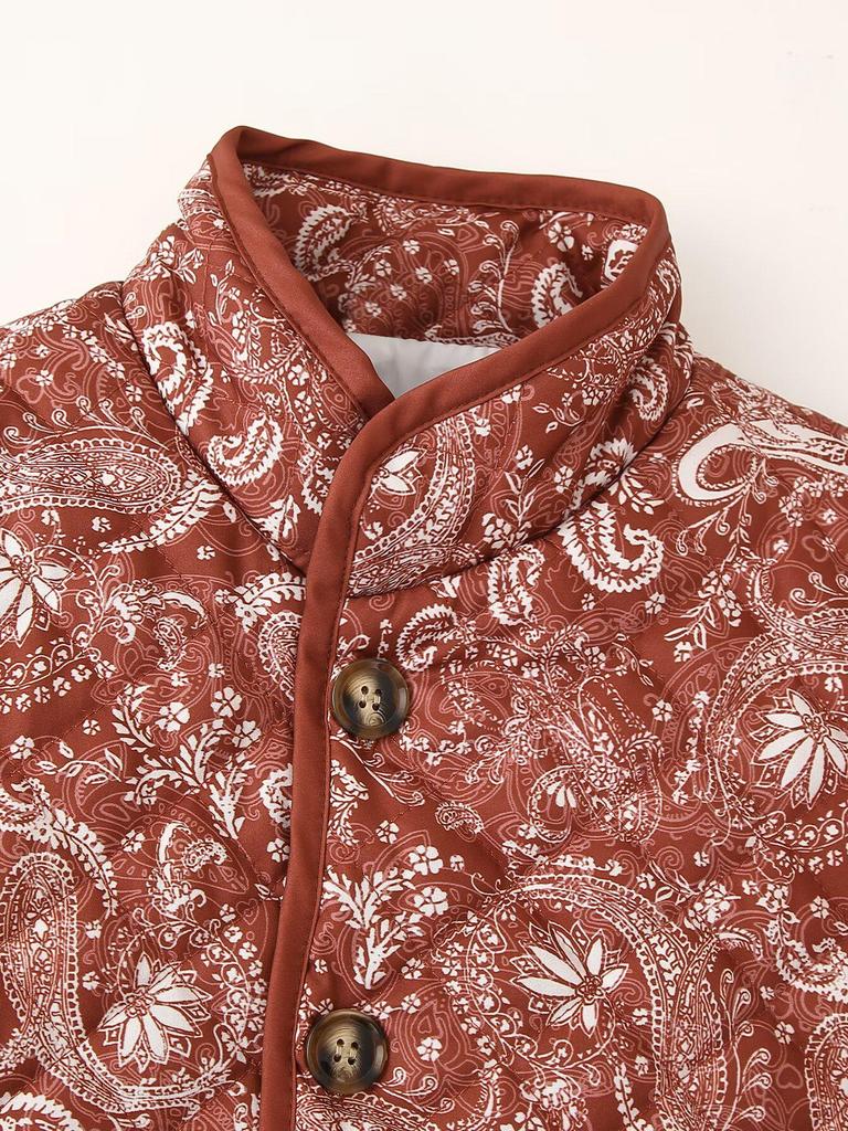 2024 Autumn Women's European & American Fashion Print Cotton Jacket