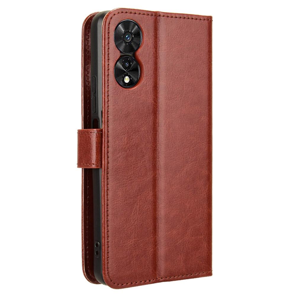 For TCL 505 T509K T5094 Case Viewing Stand PU Leather Crazy Horse Texture Phone Cover