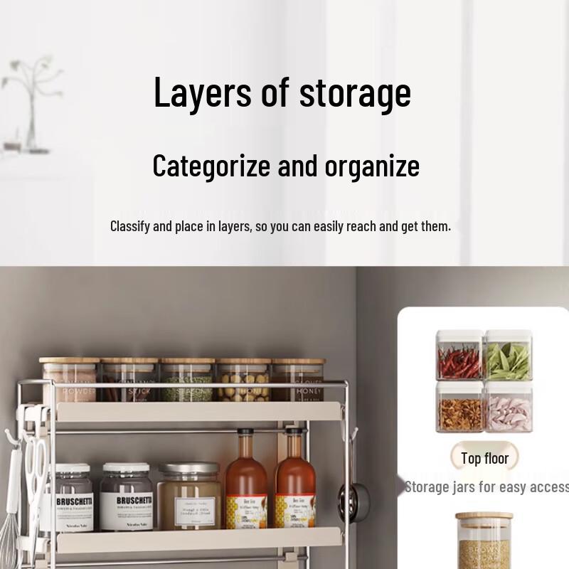 Wall-Mounted or Countertop 3-Tier Spice Rack