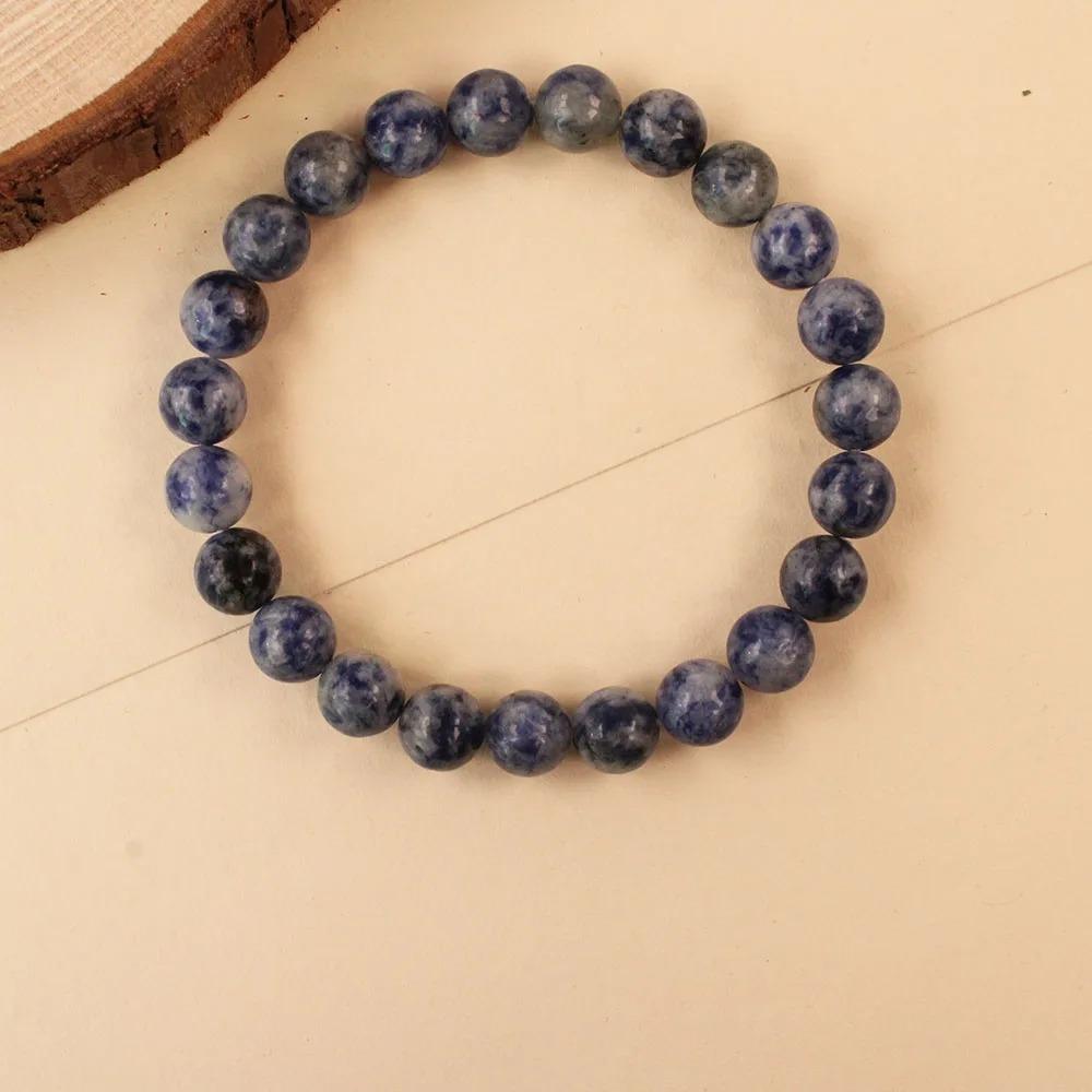 Blue Stripe Agate Bracelet For Women's Men Personality Natural Stone Beaded Bangle Unisex Fashion Energy Jewelry Birthday Gifts