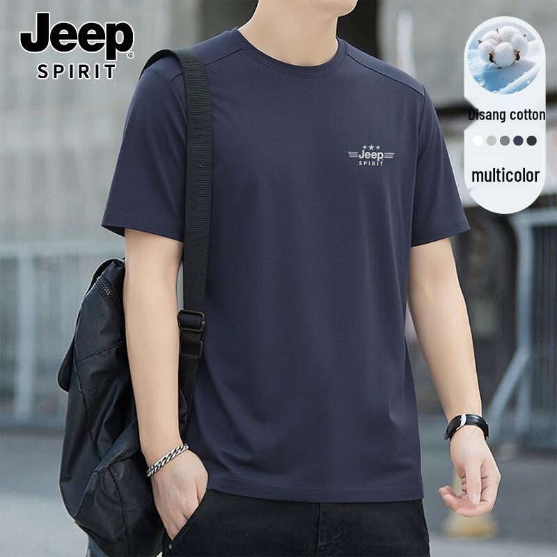

JEEP SPIRIT Men s Loose Fit Cotton Short-Sleeve T-Shirt L