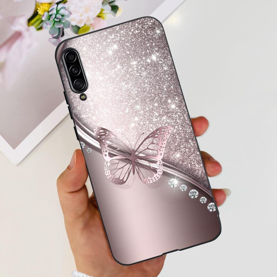 For Samsung Galaxy A90 5G Phone Case Samsung A90 SM-A908B 5G Flower Butterfly Woman Fashion Soft TPU Bumper Transparent Silicone