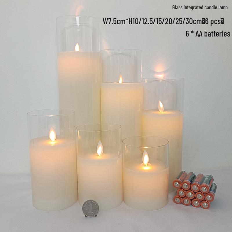 Remote-Controlled LED Glass Candle Lamp with Flickering Flame - Ideal for Romantic Home Decor and Weddings