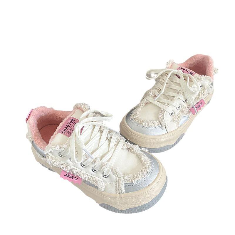 Niche velvet thickened warm bread shoes versatile short velvet cotton shoes 2025 new winter platform big head shoes women