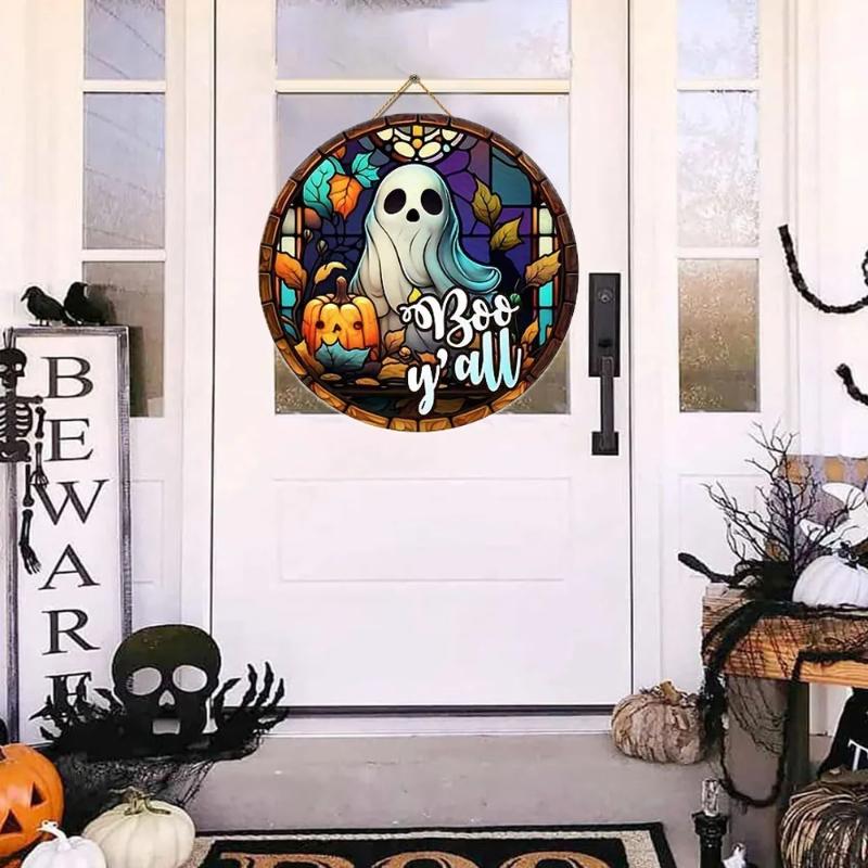 Wooden Hang Tag Trick Or Treat Halloween Sign Craft Decoration Door Hanger Wall Decor Outdoor Party Supplies Halloween Indoor