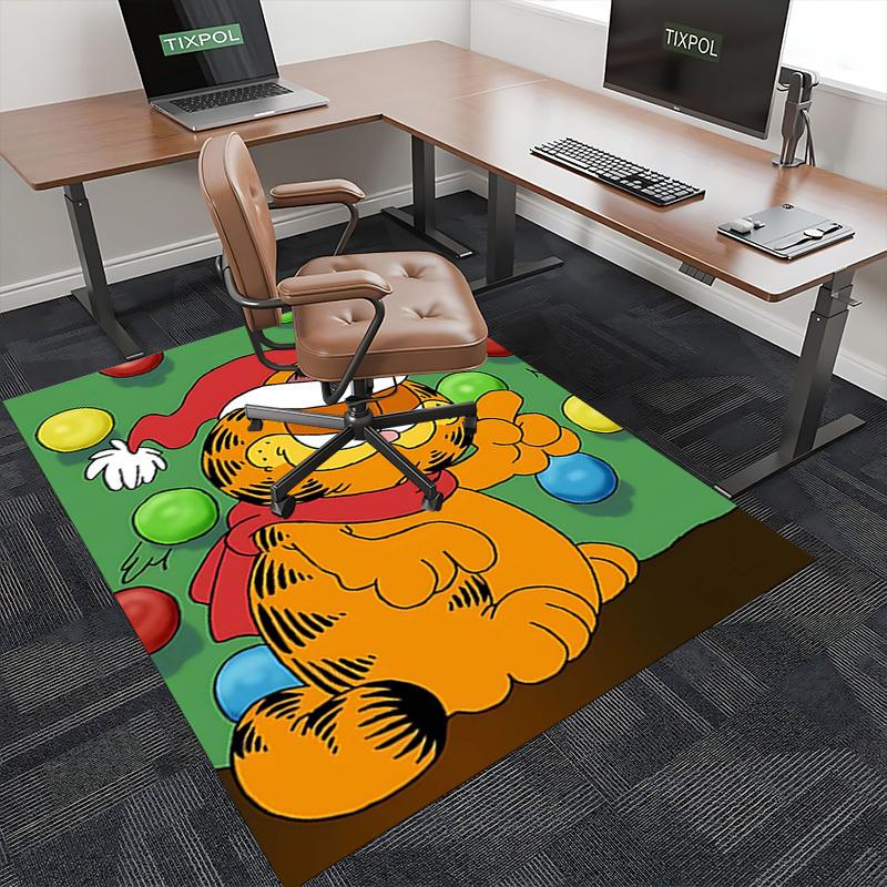 1pc Garfield Christmas Edition Chair Mat, Non-Slip Rug for Office, Home Decor, Living Room, Bedroom, Game Room, Dormitory Carpet, Festive Gift, Univer