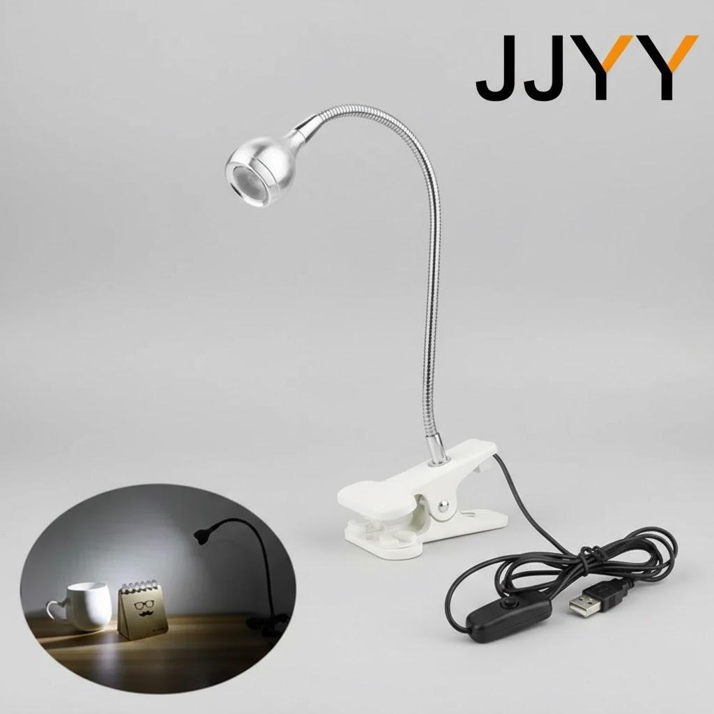 Flexible USB LED Desk Lamp 3W Adjustable Clip Light for Reading Home Office Gift Creative Task Lighting