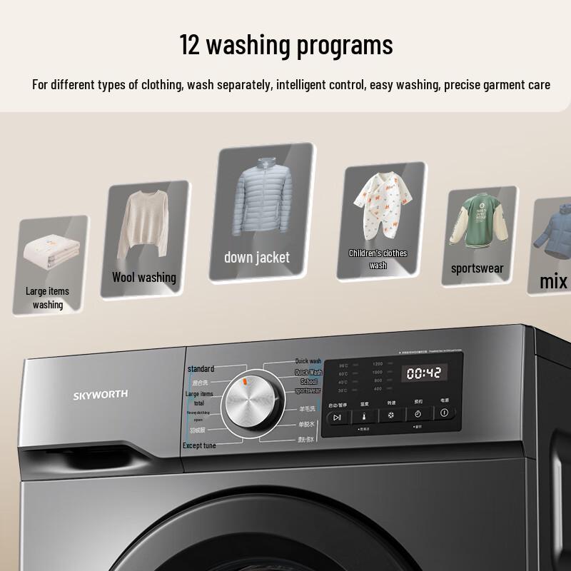 Skyworth 10kg Fully Automatic Front-Load Inverter Washing Machine