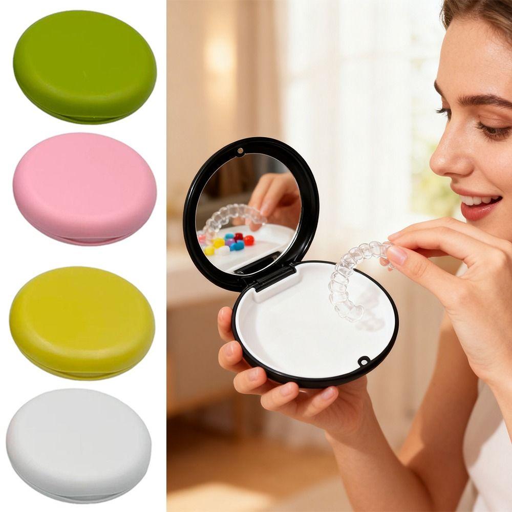 Magnetic Invisible Braces Storage Box Waterproof with Mirror False Teeth Container Large Capacity Orthodontic Retainer Case