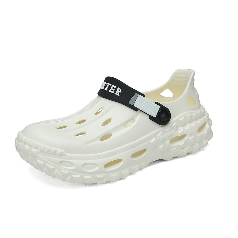 

thick-soled hole shoes men s new summer outdoor casual driving sandals outer wear sports breathable non-slip slippers men 40