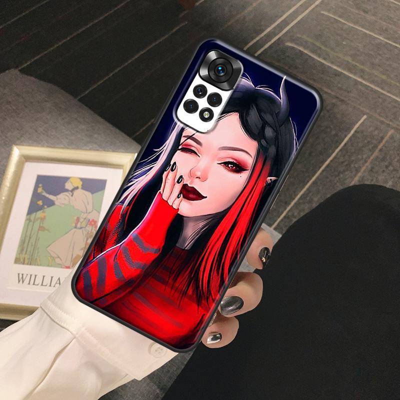 Aesthetic Devil Woman Bad Girl Funda For Xiaomi Redmi Note 14 Pro 9 10 11 12 13 Pro 10S 11S 12S Redmi 13C 10C 12C 14C Case
