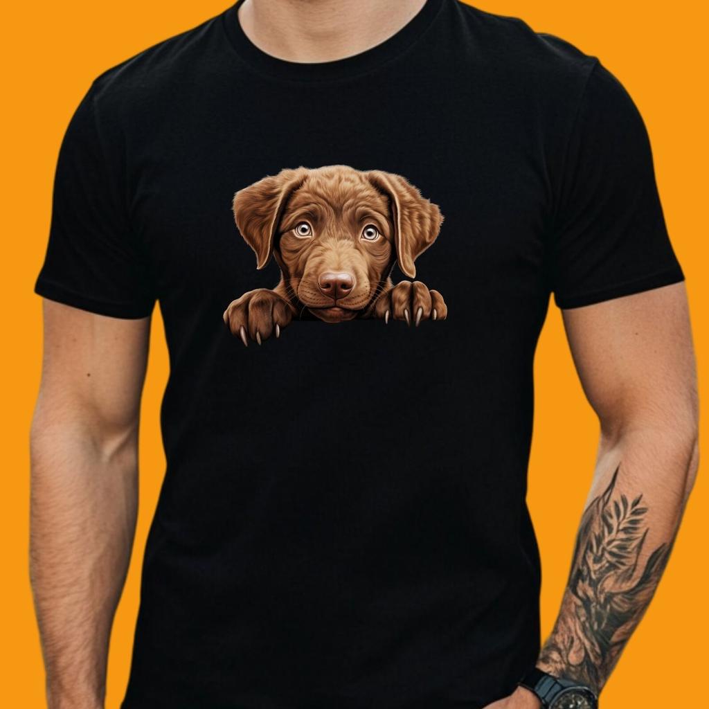 T-Shirt Brauner Labrador Welpe Hundemotiv Lustig Cartoon XS bis 5XL ShirtWird in neuem Fenster oder Tab geöffnet