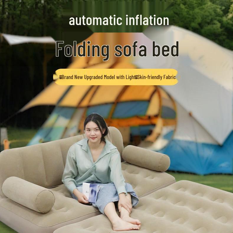 Five-in-One Outdoor Double Inflatable Sofa Bed - Portable, Durable, and Perfect for Camping or Lounging.