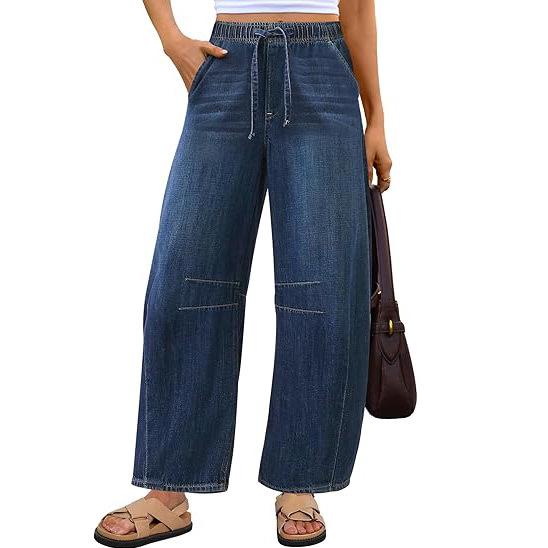 

Женские джинсы средней эластичности, модные джинсовые брюки прямого кроя с карманами M